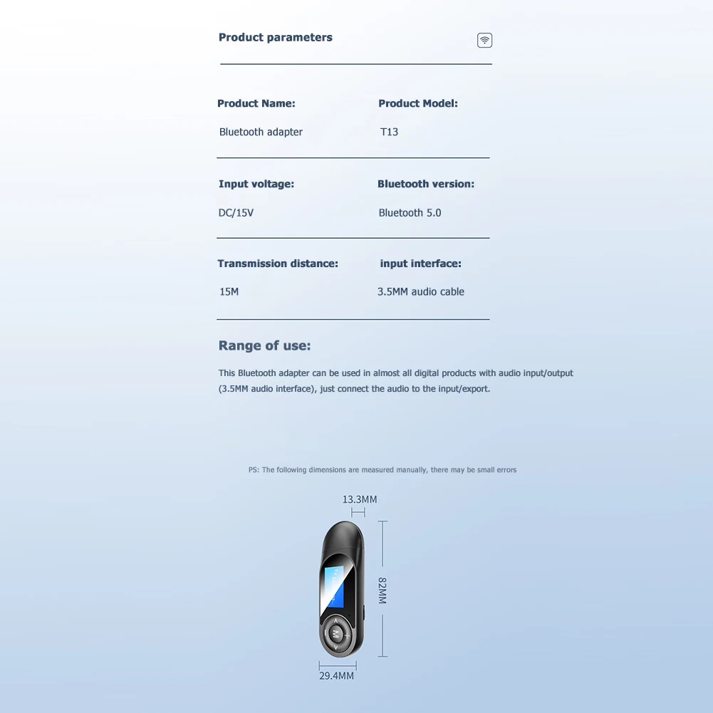 

LCD Screen USB 5.0 Adapter 3.5mm AUX Audio Receiver Transmitter for Computer PC Laptop Desktops Music Playing