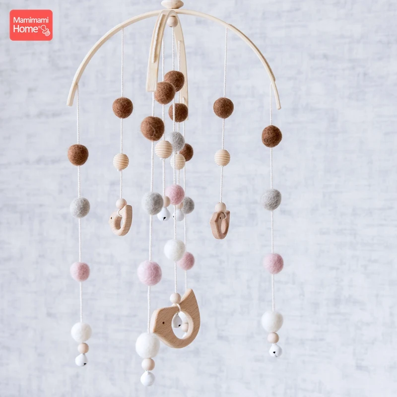 Bird set Mamihome 1 шт., деревянный Прорезыватель для малышей, кровать, колокольчик, бук, грызунок, подвеска, гирлянда из шариков, погремушки, детская комната, кровать, подвесной декор, Товары для детей, игрушки - Цвет: Bird set