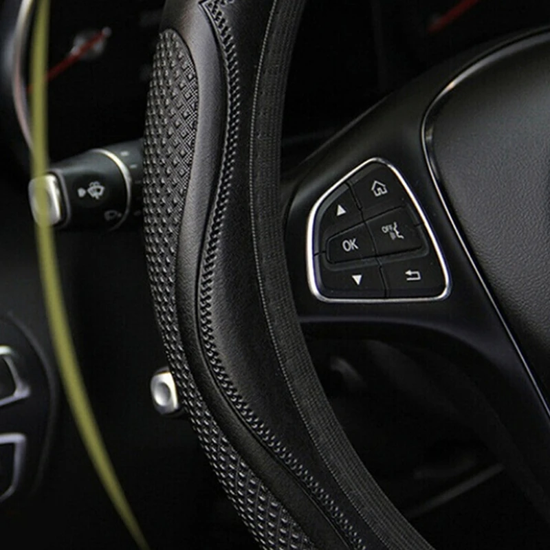 

Universal Car Steering Wheel Cover Breathable Anti Slip Leather Steering Covers Suitable Auto Decoration steering wheel cover