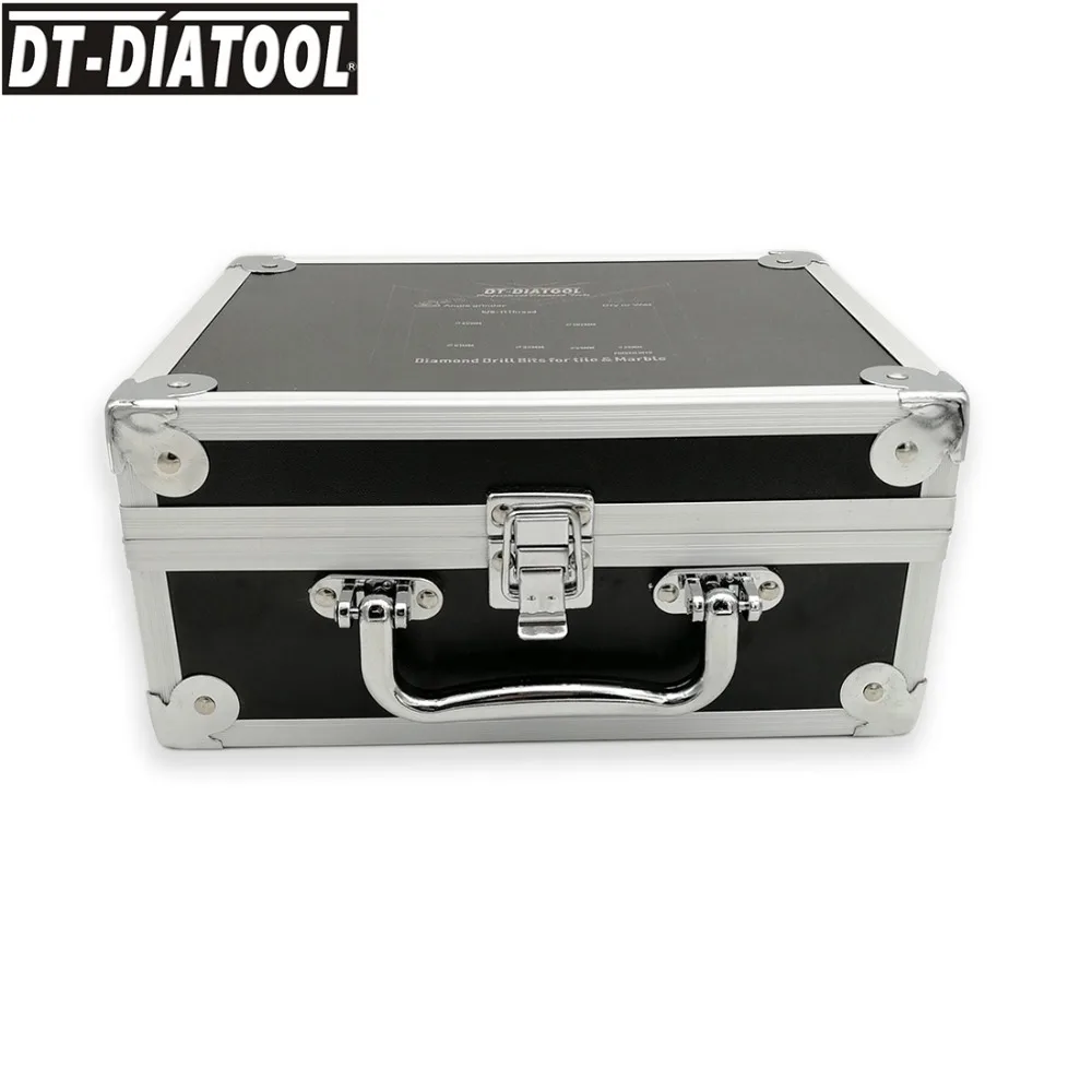 DT-DIATOOL 6 шт./комплект 5/8-11 резьбовое вакуумное паяное алмазное сверло Набор кольцевых сверл смешанный размер сверло плюс 25 мм пальцевое долото