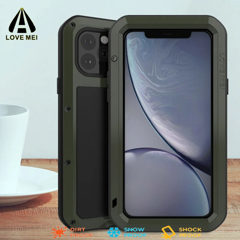 Водонепроницаемый чехол 2019 для iPhone 11 pro LOVE MEI металлический ударопрочный Gorilla Glass