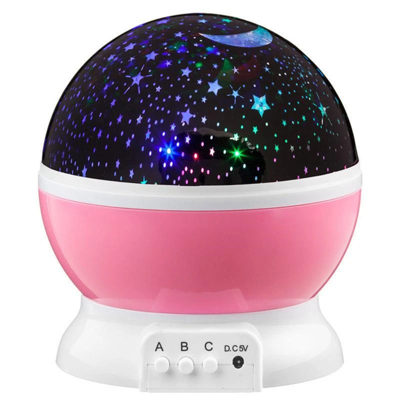 Galaxy Starry Sky 360 Degree Rotating LED Night Light USB Chargeable Moon Star Projector Lamp for Nursery Baby Room Light Decor