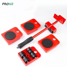 5Pcs/Set Furniture Mover Set Furniture Mover Tool Transport Lifter Heavy Stuffs Moving Wheel Roller Bar Device Tools