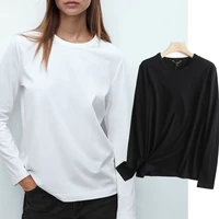 elmsk camisetas verano mujer 2021 england style simple basic cotton autumn long sleeve t shirt women tops harajuku tshirt