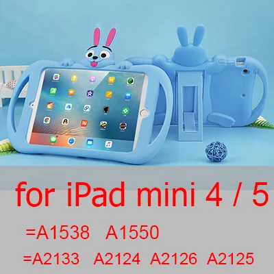 b mini 45 Силиконовый чехол для iPad air 2, 9,7 дюймов,,, детская подставка с милым Кроликом, чехол для планшета для iPad mini 2, 3, 4, 5, чехол - Цвет: b mini 45