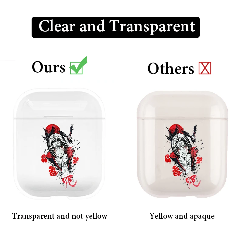 

Naruto AirPods Case for AirPods 2 1 Case Cover Coque Wireless HeadphonesTransparent Hard PC Cover on Air Pods Apple Funda Capa