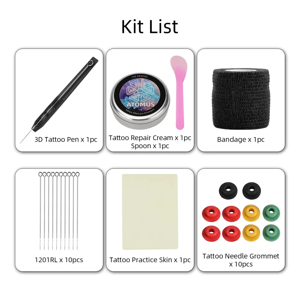 Ручной набор для татуировки полный Профессиональный палочка и тыкать иглы