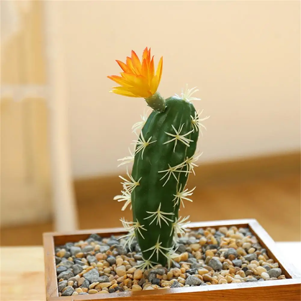

1PCS Cactus Artificial Succulents Fake Plastic Opuntia Faux Green Desert Plants Large Flower Arrangement Home Garden Decor