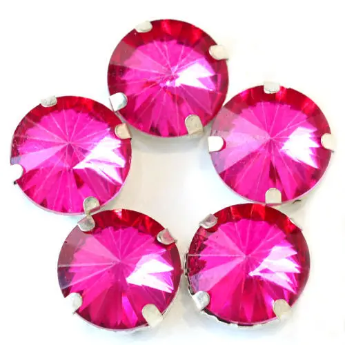 Fuchsia Круглый Rivoli много цветов пришить коготь стразы прозрачные стеклянные стразы круглые пришить стразы украшения для свадебного платья Y1770 - Цвет: Fuchsia