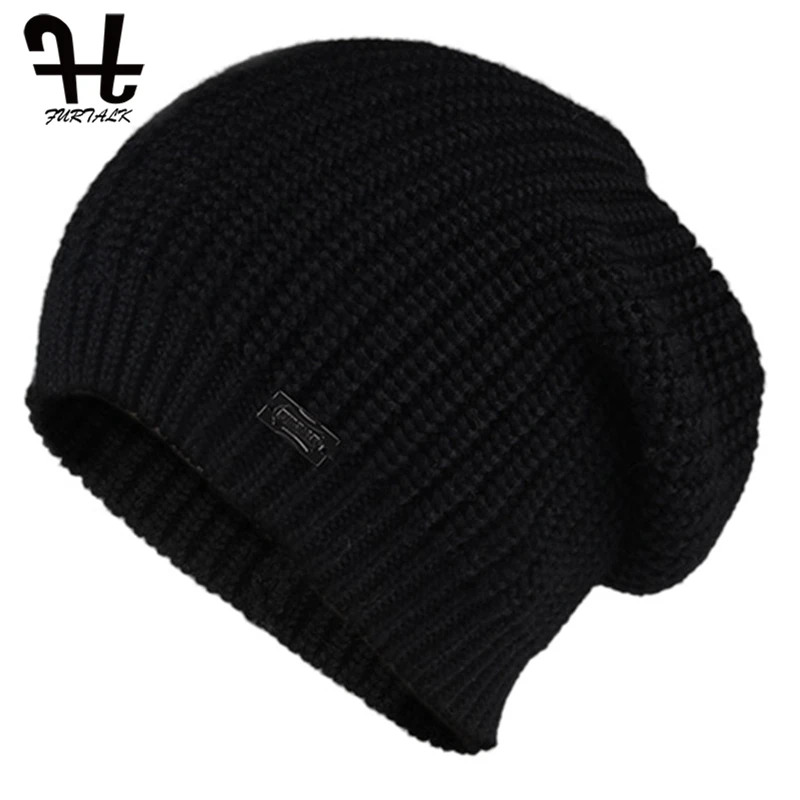 FURTALK шапка бини для женщин, зимняя теплая шапка бини Skullies, Мягкие осенние женские вязаные шапки для девушек, женская шапка, розовая, Черная
