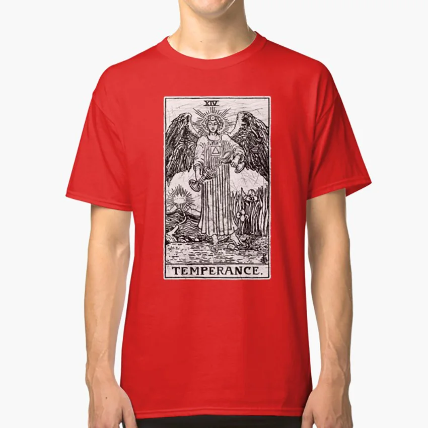 Temperance Tarot Card Major Arcana Гадкий оккультная футболка обманщик волшебник Высокая