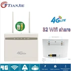TIANJIE 4G  LTE CPE Маршрутизатор Разблокированные антенны Точка доступа Wi-Fi Модем 4G SIM-карта Беспроводной маршрутизатор для камеры  портативного монитора Dongle