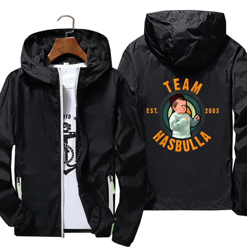 

Custom Unisex Oversize Funny Team EST 2003 Hasbulla Smile Jacket Printing Spring Autumn Casual Baseball Windbreaker Jacket