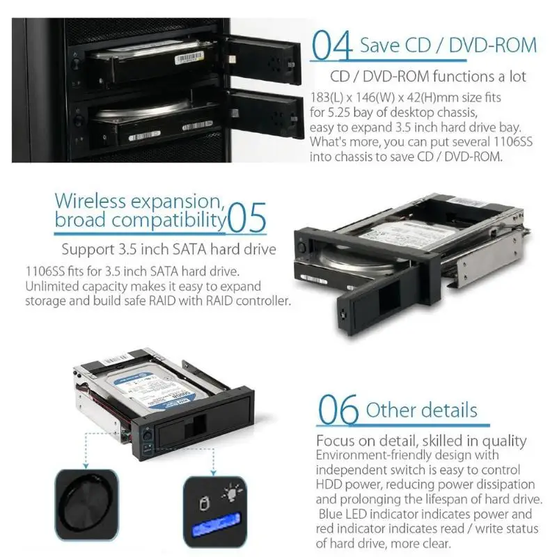 Стеллаж для жесткого диска ORICO 3 5 дюйма встроенный корпус SATA | Компьютеры и офис