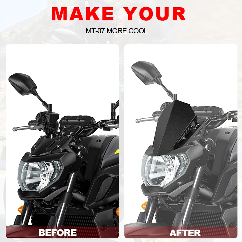 2020 Новый MT-07 FZ-07 2018-на станках с ЧПУ прочный лобовое стекло Ветер отражающая