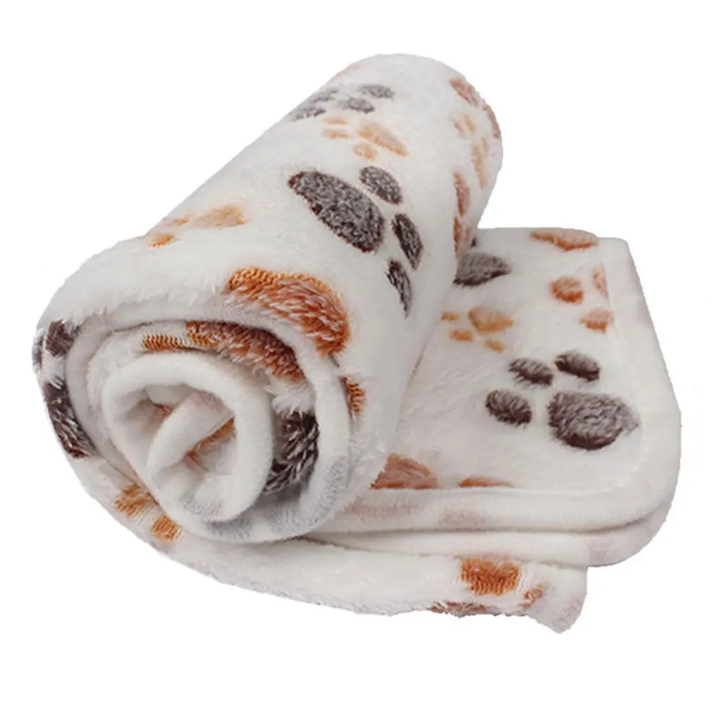 

Soft Pet Blanket Winter Dog Cat Bed Mat Foot Print Warm Sleeping Mattress Small Medium Dogs Cats Coral Fleece Puppy Supplies