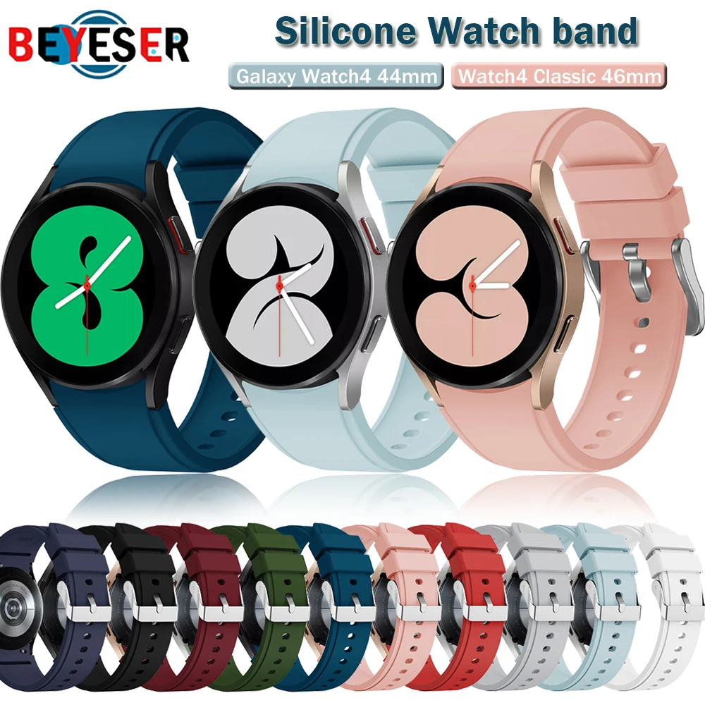 

Original Silicone Watchband For Samsung Galaxy Watch 4 44MM 40MM / Galaxy 4 Classic 46mm 42MM band Strap Wristband Bracelet belt