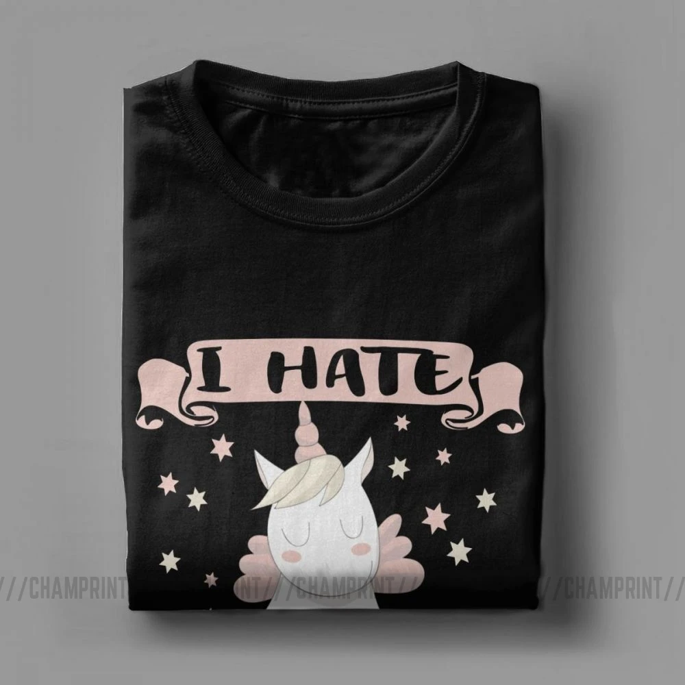 Футболка мужская с единорогом и надписью I Hate People | Мужская одежда