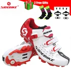 Велосипедные кроссовки SIDEBIKE, спортивная обувь для горных велосипедов, велосипедные педали, SPD, уличные, с самоблокировкой, белые