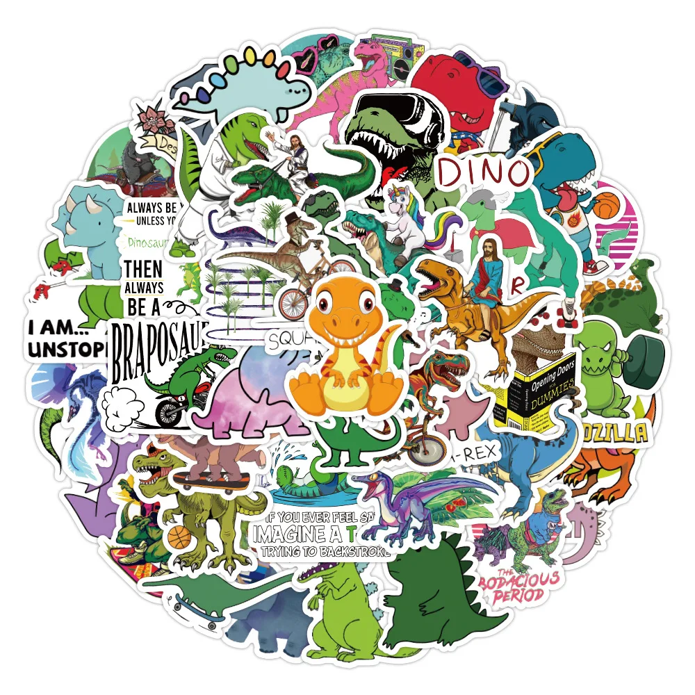 

10/30/50/100pcs Cute Cartoon Dinosaur Stickers For Kids Laptop Luggage Fridge Phone Guitar Fridge Graffiti Decal DIY Sticker Toy