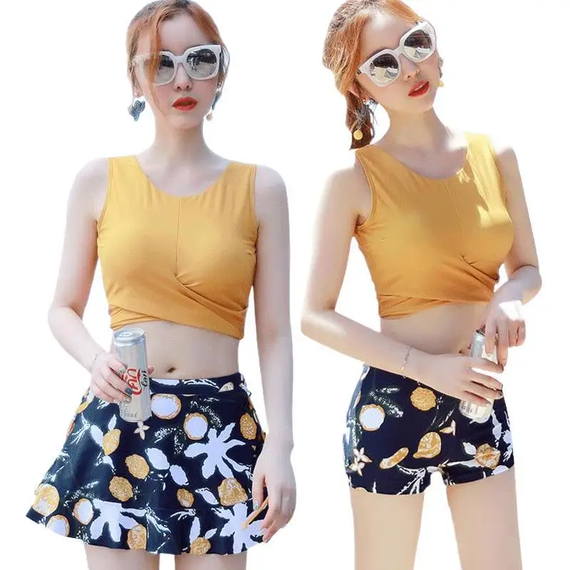

Korean Ins Women Swimsuit Slim Size Swimwear 2 Piece Bathing Suit Sweet Swimwear