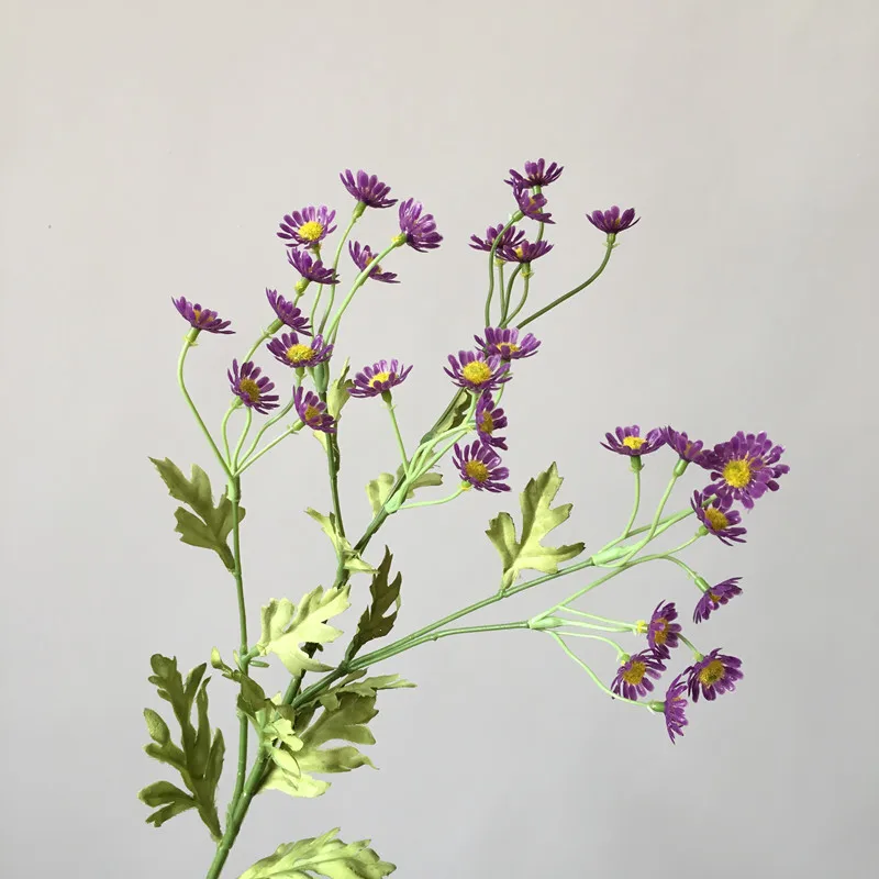 purple 30 голов искусственная ромашка цветы Шелковые искусственные ромашки цветы тычинки Маленькая ромашка для свадьбы домашний декор стола - Цвет: purple