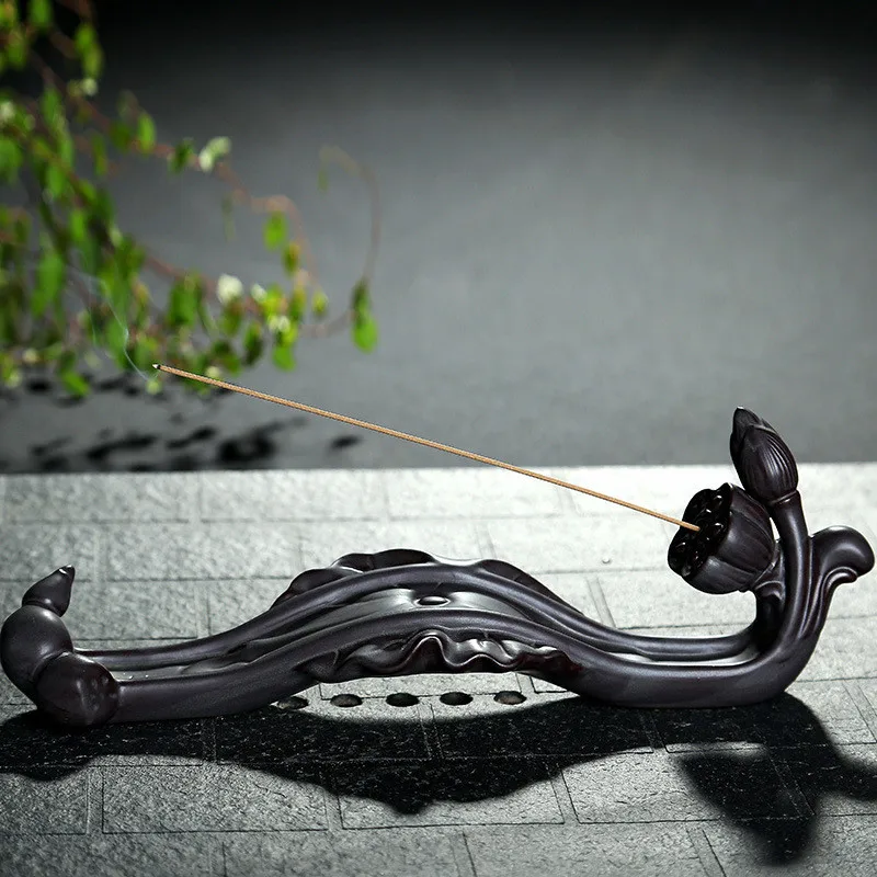 Керамическая курильница дзен античный Лотос подставка для ароматических