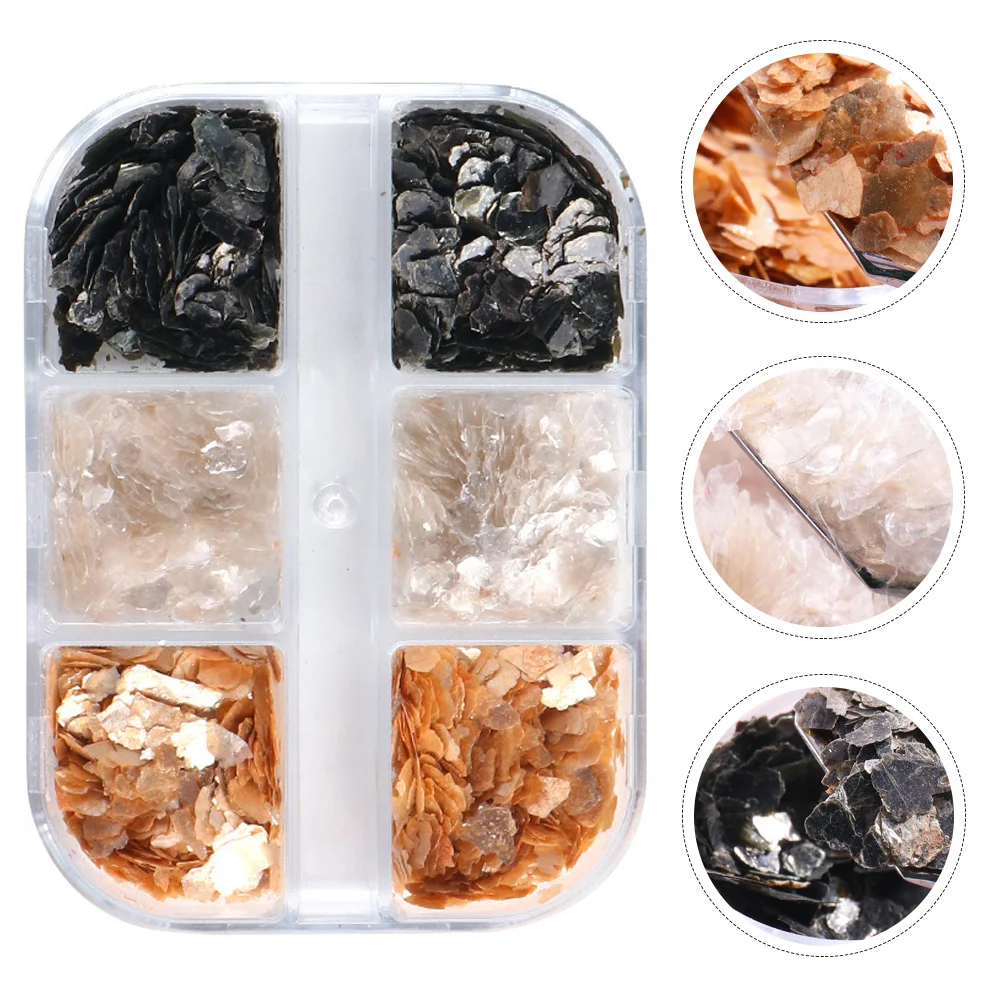 

5Boxes Nail Art Mica Slice DIY Decor for Manicure Nail Salon Supply