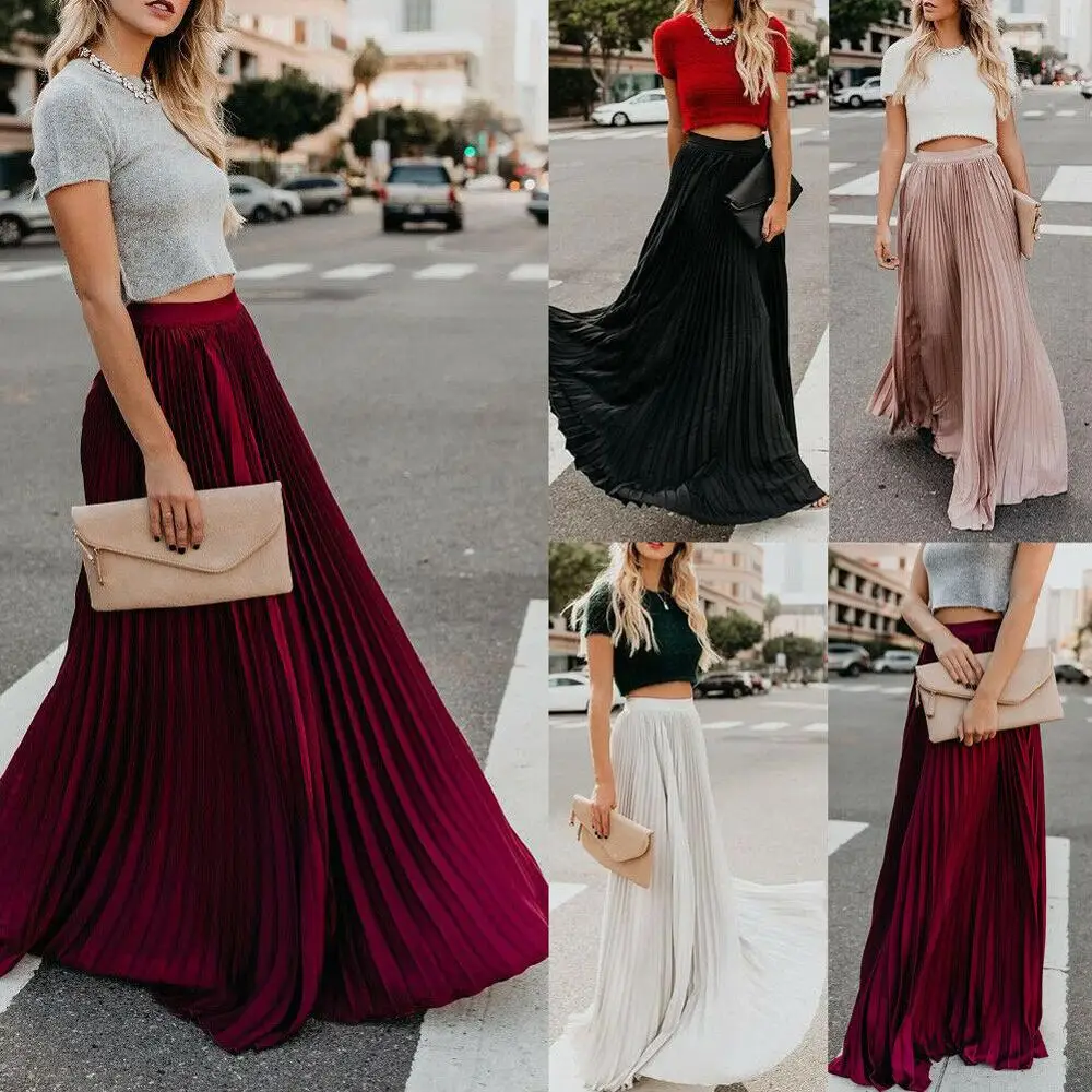 Новинка Осень-зима 2019 плиссированная бархатная юбка с высокой талией юбки |