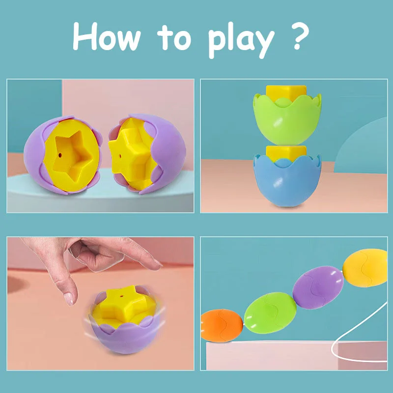 Обучающие игрушки Монтессори интеллектуальные яйца головоломка для детей