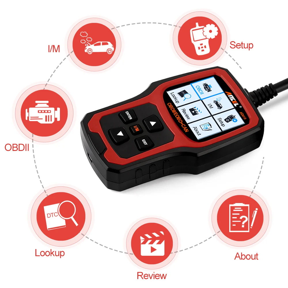 Диагностический сканер ANCEL AD410 Obd2 профессиональный считыватель кодов с