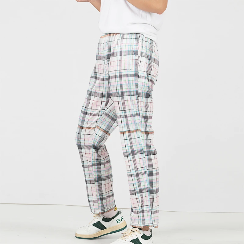 

Plaid Pants Women Trousers Casual High Waist British Style Spring Loose Wide Leg Summer Straight Fashion Streetwear Plus Size
