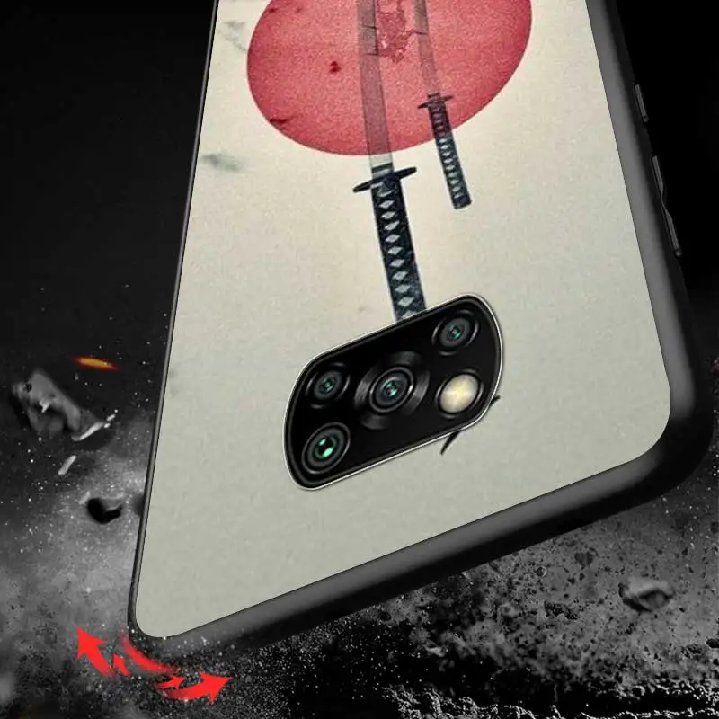

Japanese Samurai For Xiaomi Redmi K30 K30S Mi 10T Lite Pro Poco X3 NFC X2 M3 M2 F2 Pro C3 F1 Soft Black Phone Case