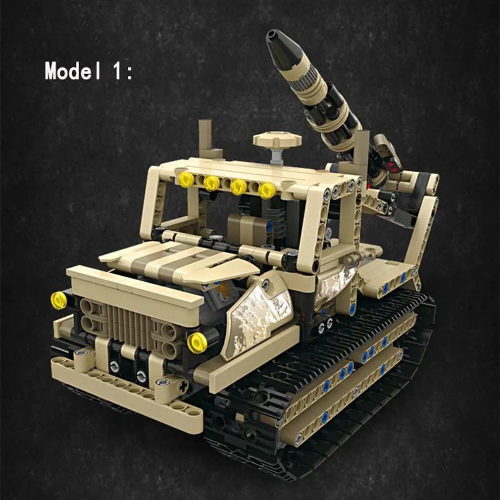 MoFun-13009 2,4G 4H usb зарядка строительный блок имитация военный автомобиль 538 шт. DIY электрическая Радиоуправляемая машина для детей