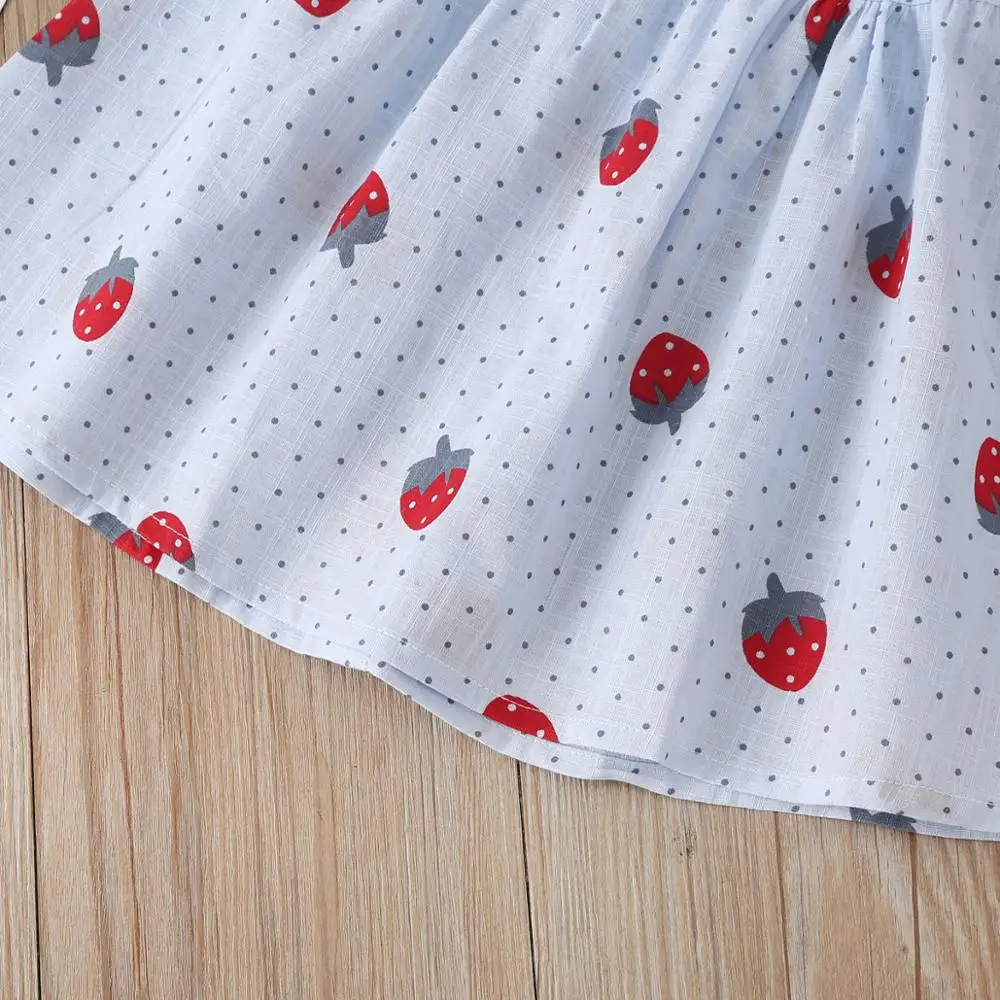 

Summer 2020 Girls Dress Girls Cute Dress Cotton Sleeveless O Neck Print Strawberry Cute A-line Cute Girls Dress Vestidos 12M-5T