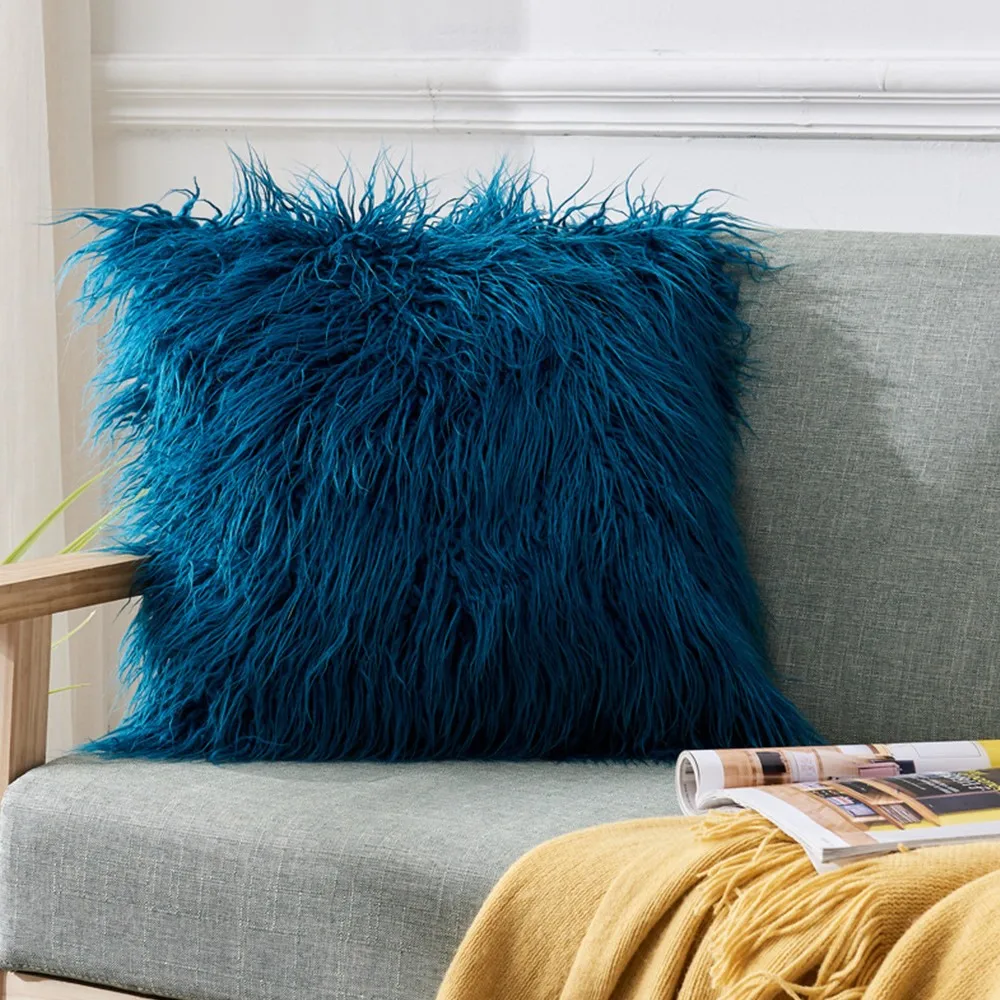 Мягкий меховой плюшевый чехол для подушки наволочка домашний декор наволочки