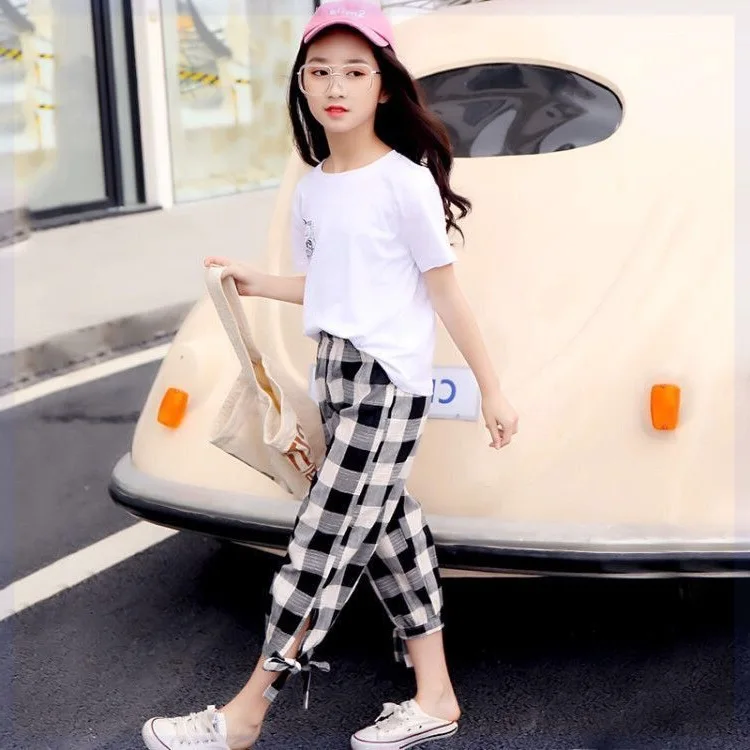 Комплект из двух предметов для девочек подростков футболка и повседневные