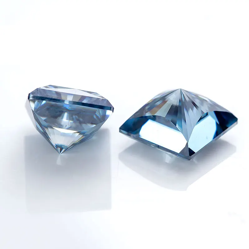 

5.5x5.5mm Hot VVS1 Crushed Ice Princess Cut Royal Blue Moissanite Accept Customized Wholwsale Top Quality For Jewlery Making