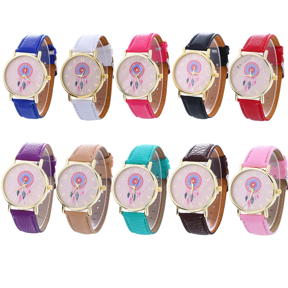 CdyBox женские часы повседневные Оптовые Ловец снов кожаный ремешок аналог