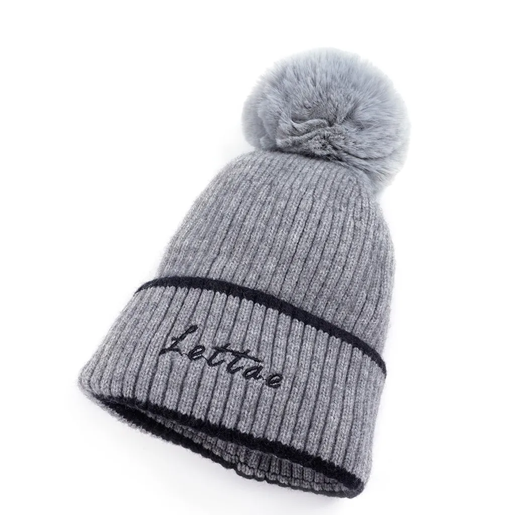 Модные женские туфли однотонные помпоном зимняя Кепки щипцы для завивки волос с