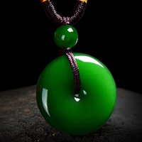 natural green hand carved jade pendant pendant jewelry necklace spinach green pendant jade pendant jade necklace men and women