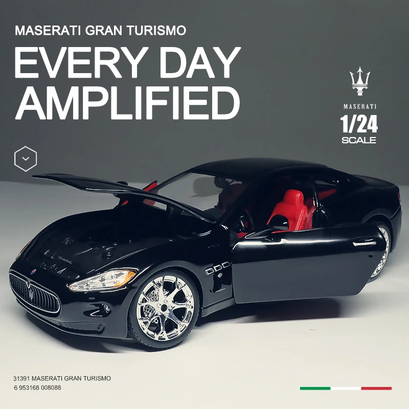 Bburago 1:24 Maserati Quattroporte Коллекционная модель автомобиля из черного сплава Подарочная