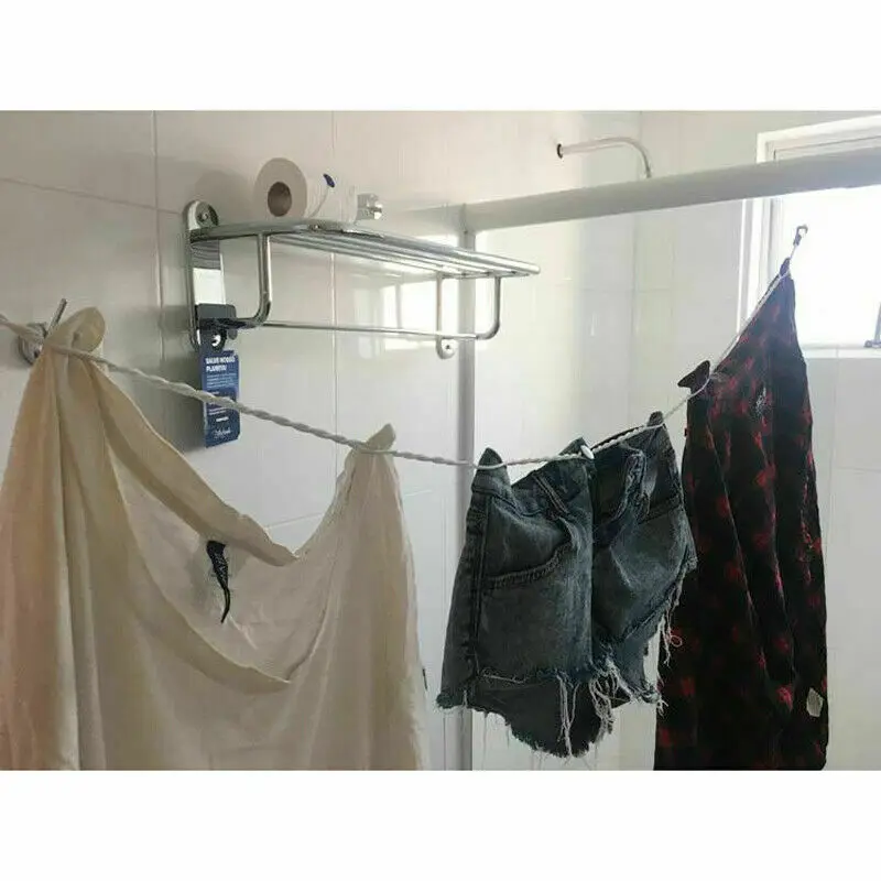 2.4M Newest Personality Creative Black Clotheslines Portable Travel Camping Clothesline Washing Clothes Line Rope Hanger | Дом и сад