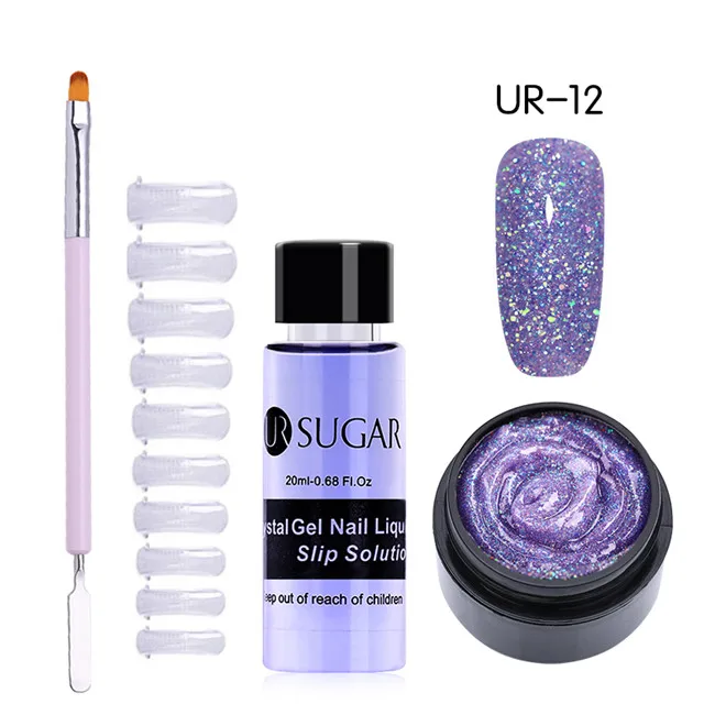 4pcs set12 UR SUGAR 15 мл Быстрый строительный поли гель продлевающий половой акт розовый блеск Замачивание от УФ СТРОИТЕЛЬ удлинение гель набор Типсы для маникюра палец расширение - Цвет: 4pcs set12