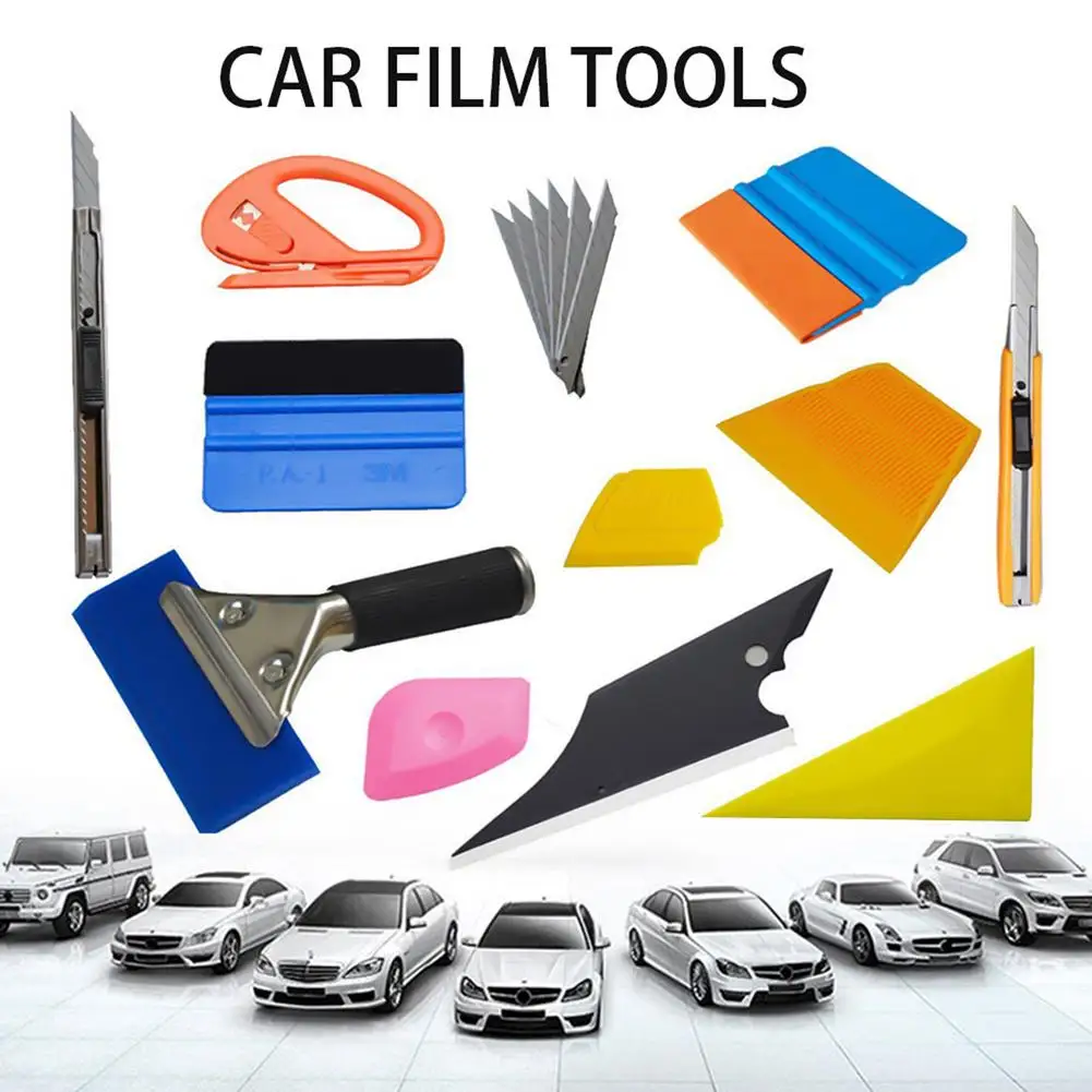 

12Pcs Car Wrapping Tool Kits Carbon Fiber Vinyl Film Wrap Scraper Sticker Knife Kit Window Tinting Squeegee Car Window Tint Kit