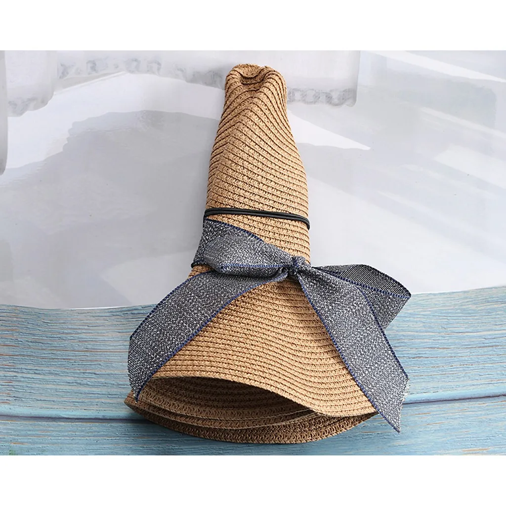 Персонализированная женская соломенная шляпа Пляжная шапка с УФ-защитой