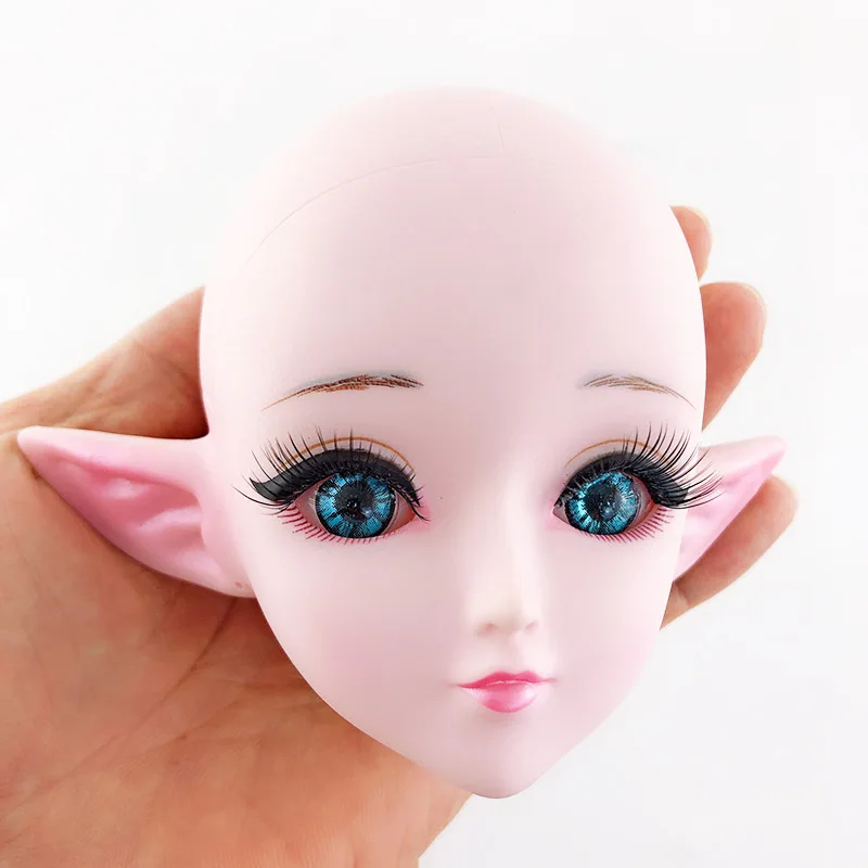 60 см 21 шаровой шарнир Bjd кукла синий/черные глаза 3D Симпатичные бело серые киска