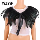 Готическая Черная Натуральная Бриллиантовая шаль с воротником-чокером, Радужный воротник, искусственная шаль, воротник, костюмы для вечеринок