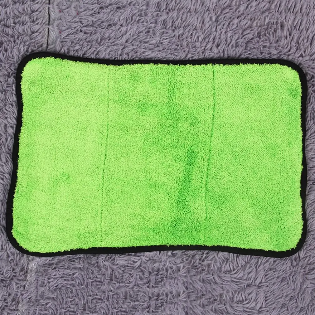 

Microfibre New 40cmx29cm Super Thick Plush Microfiber Car Cleaning Cloths Towel Green/Orange Household Wash Cloth