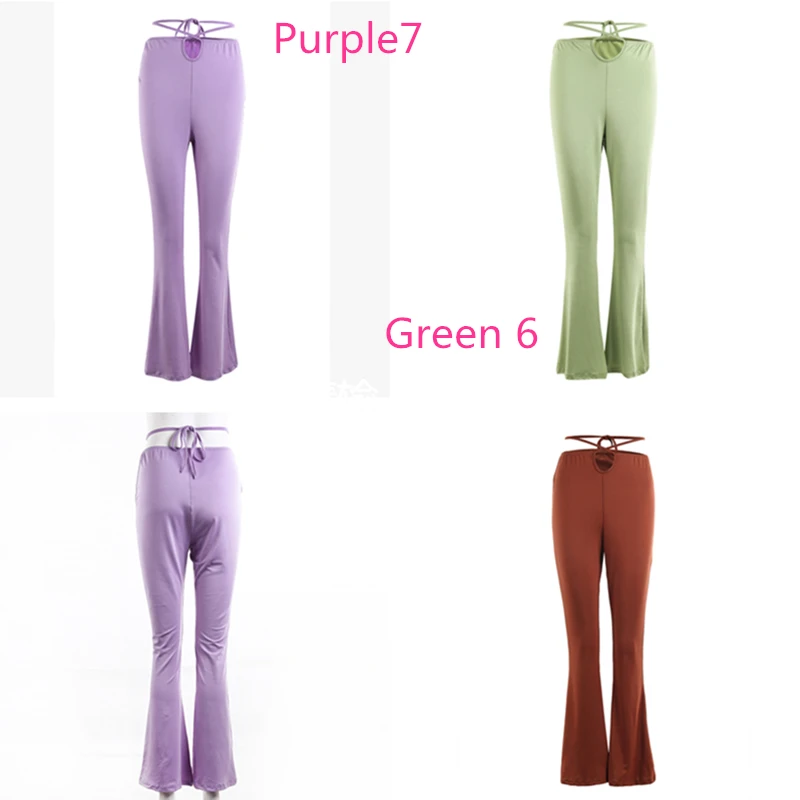 

Female Fashion Stylish Long Trousers Cut Out Hollow High Waist Slimming Pants Women Casual Street Black Bottoms Clothing S M L